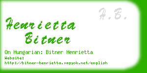 henrietta bitner business card